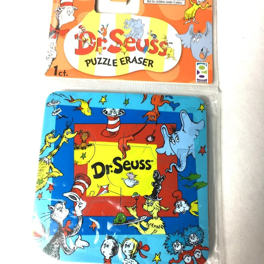 Dr. Seuss 6 pc Puzzle Eraser -  Bundle of 4 Pkg - (24 Pc. Total ) NWT NOS